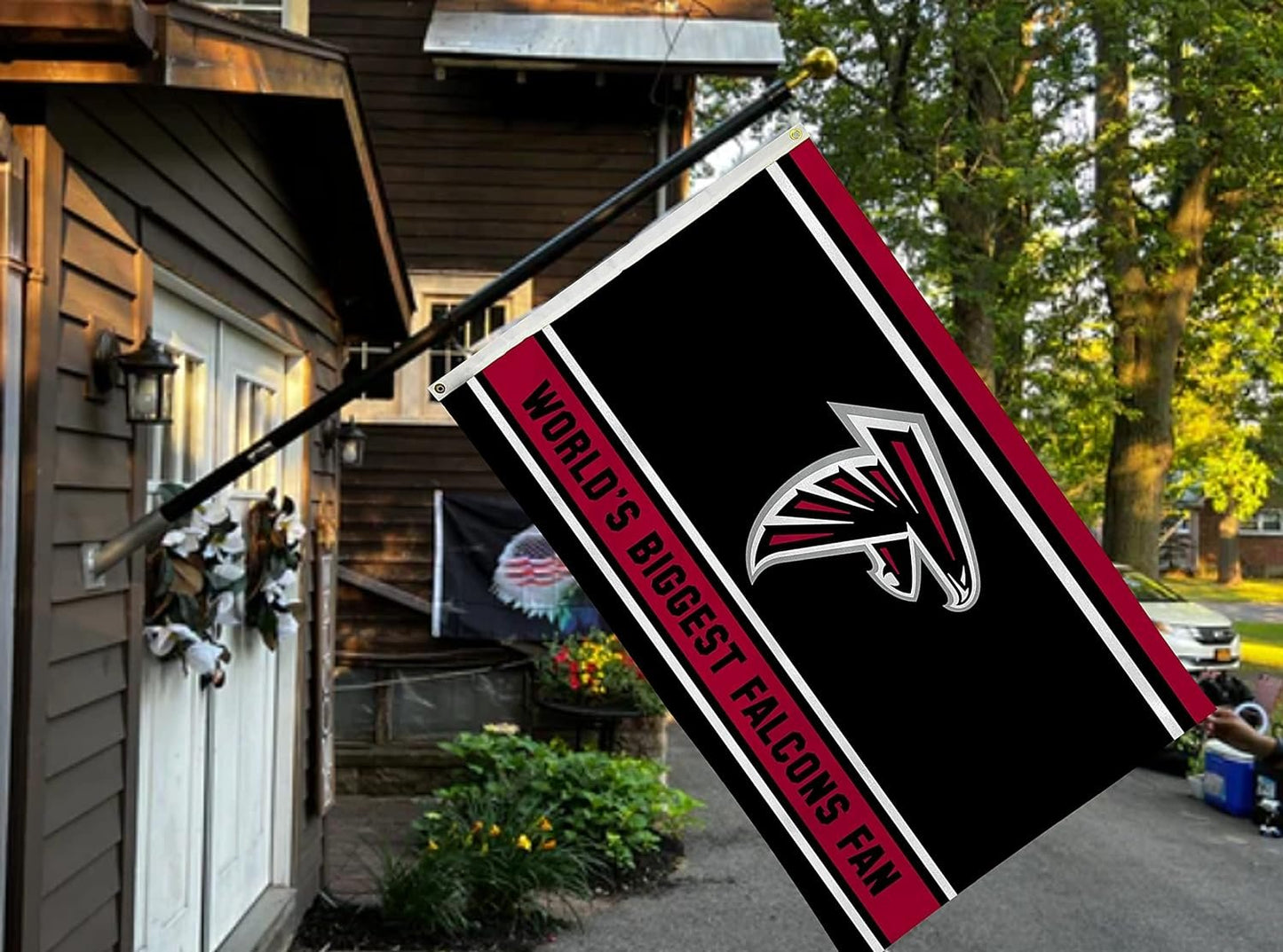 Atlanta Falcons 3x5 Feet Flag Banner, World's Biggest Fan, Metal Grommets, Single Sided, Indoor or Outdoor Use