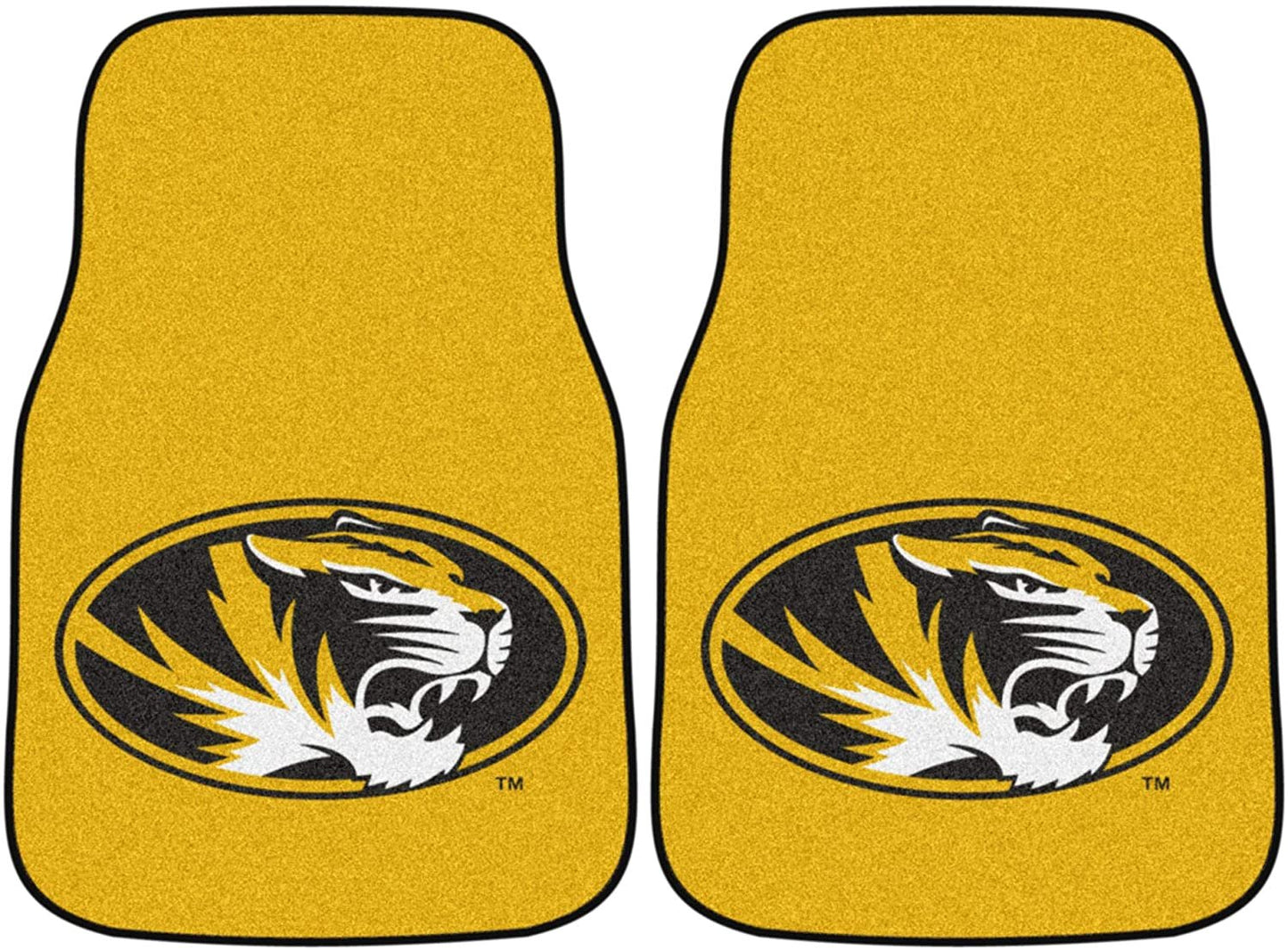 University of Missouri Tigers Front Floor Mats, Carpet Car Set, 18x27 Inch, Nylon, Set of 2