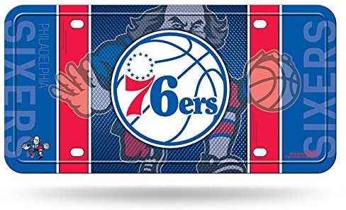 Philadelphia 76ers Metal Auto Tag License Plate, Jersey Design, 6x12 Inch