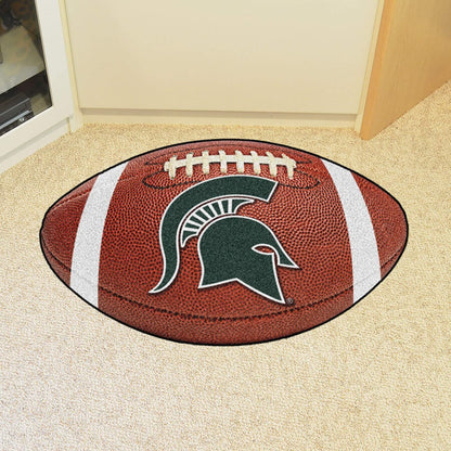 Michigan State University Spartans Floor Mat Area Rug, 20x32 Inch, Non-Skid Backing, Football Design