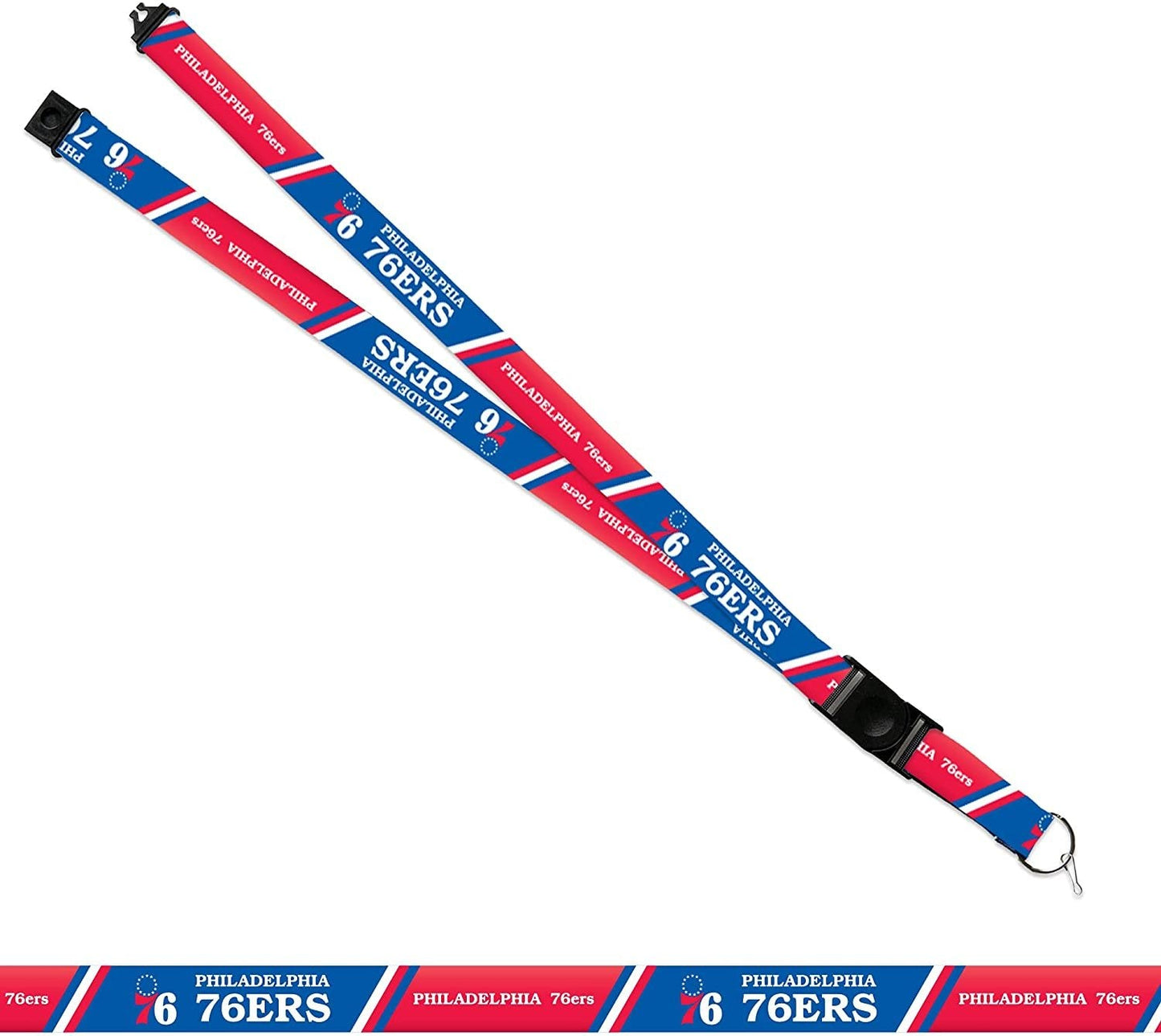 Philadelphia 76ers Premium Lanyard Keychain 18 Inch Button Clip Safety Breakaway