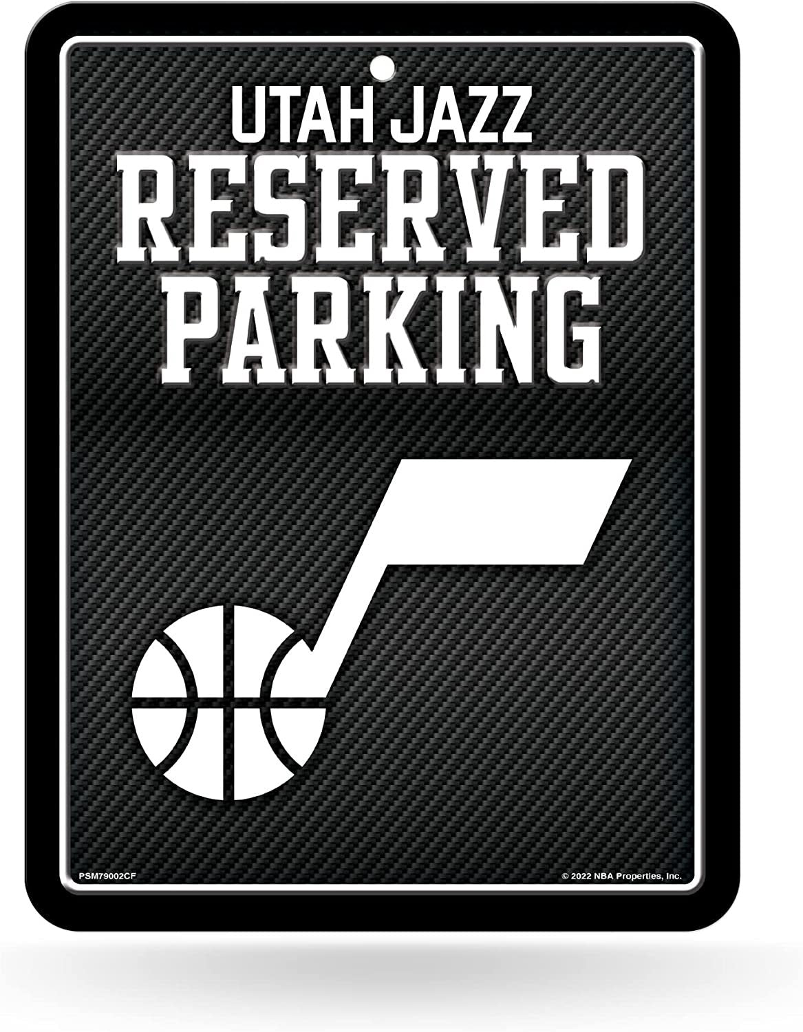 Utah Jazz Metal Parking Novelty Wall Sign 8.5 x 11 Inch Carbon Fiber Design