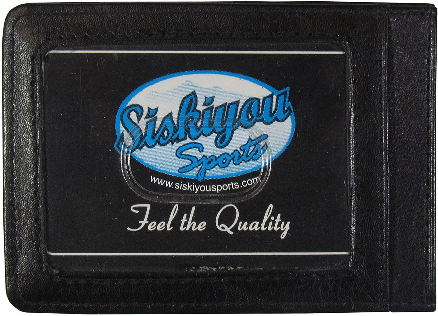 Carolina Hurricanes Black Leather Wallet, Front Pocket Magnetic Money Clip, Printed Logo