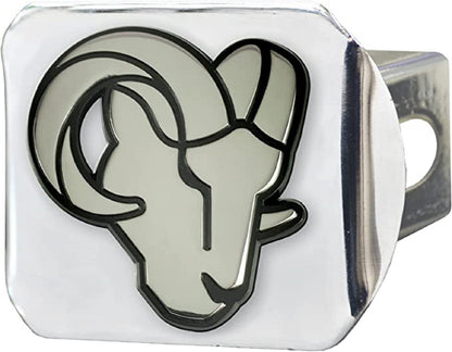 Los Angeles Rams Solid Metal Hitch Cover Chrome Logo 2" Square Type III