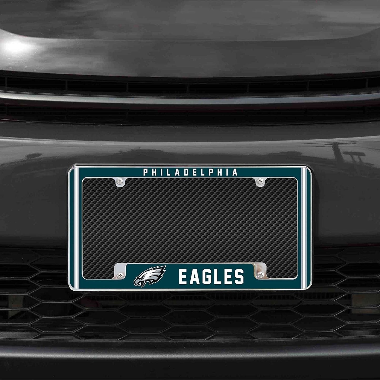 Philadelphia Eagles Metal License Plate Frame Chrome Tag Cover Alternate Design 6x12 Inch