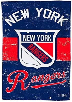 New York Rangers Premium Double Sided Garden Flag Linen Vintage Style 12.5x18 Inch