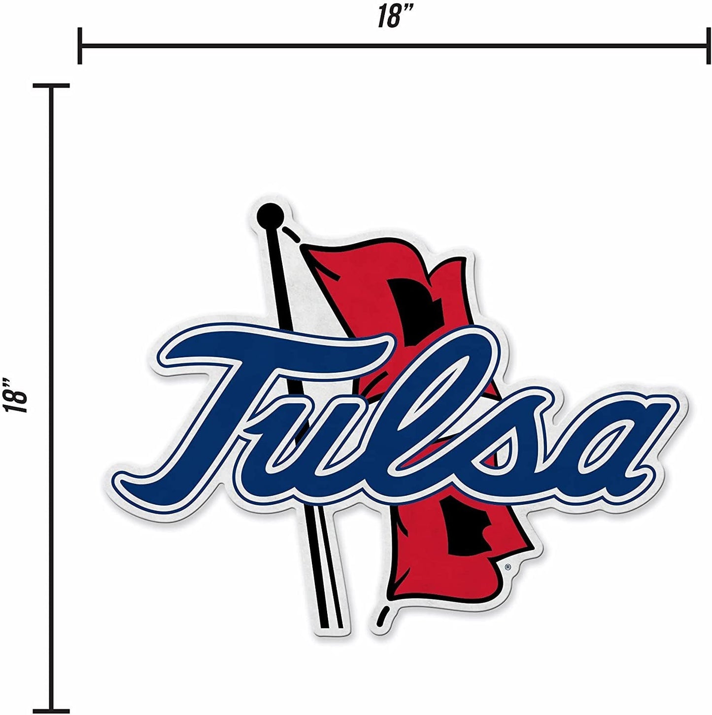 Tulsa Golden Hurricane Primary Logo Shape Cut Pennant, 18 Inch