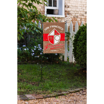 San Francisco 49ers Premium Double Sided Linen Garden Flag Banner, Vintage Design, 13x18 Inch