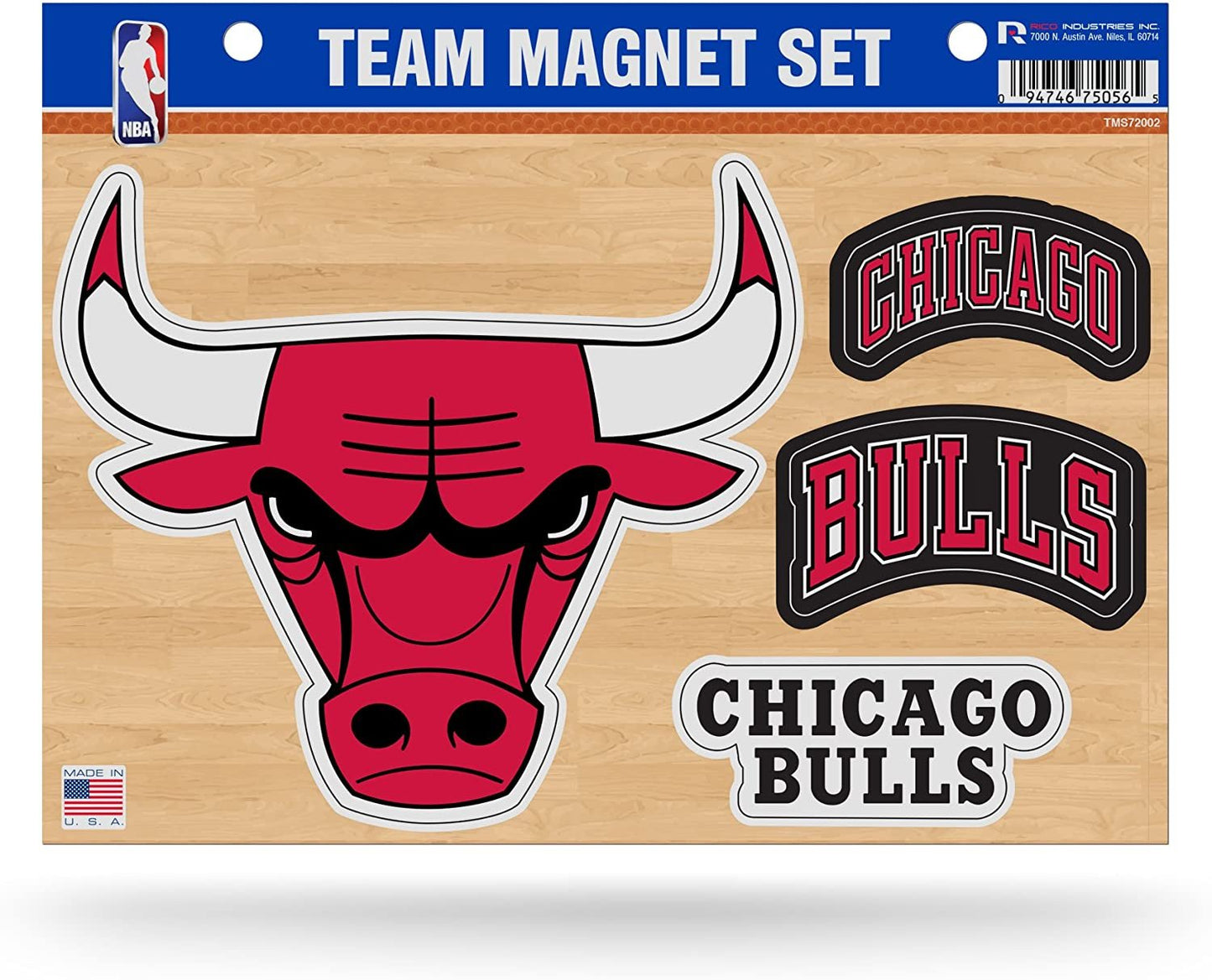 Chicago Bulls Team Multi Magnet Set, 8.5x11 Inch Sheet, Die Cut, Auto Home