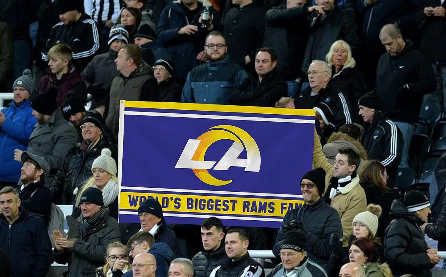Los Angeles Rams 3x5 Feet Flag Banner, World's Biggest Fan, Metal Grommets, Single Sided, Indoor or Outdoor Use