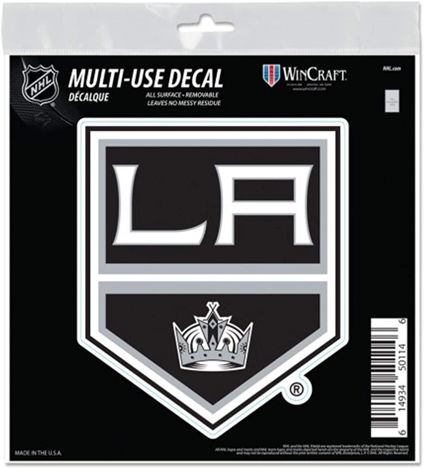 Los Angeles Kings 6 Inch Decal Sticker, Flat Vinyl, Die Cut, Primary Design, Full Adhesive Backing