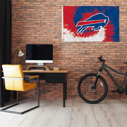 Buffalo Bills Premium 3x5 Foot Flag Banner, Tie Dye Design, Metal Grommets, Indoor Outdoor, Single Sided