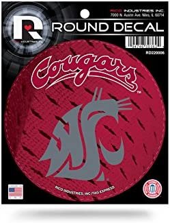 Washington State University Cougars 4 Inch Round Sticker Decal Flat Vinyl Full Adhesive Backing