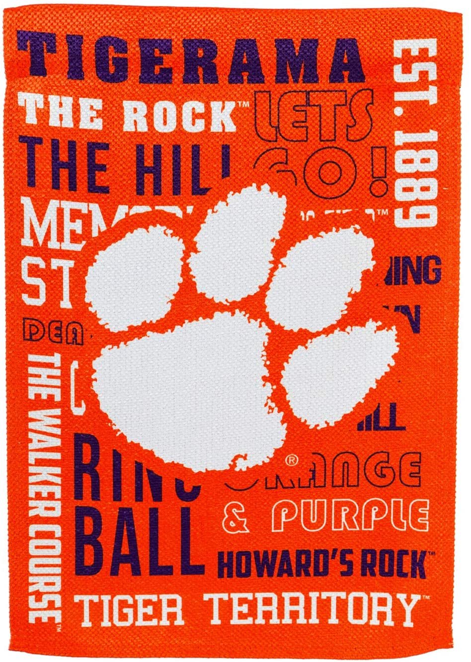 Clemson University Tigers Premium Double Sided Banner Flag 28x44 Inch Fan Rules Design Indoor Outdoor