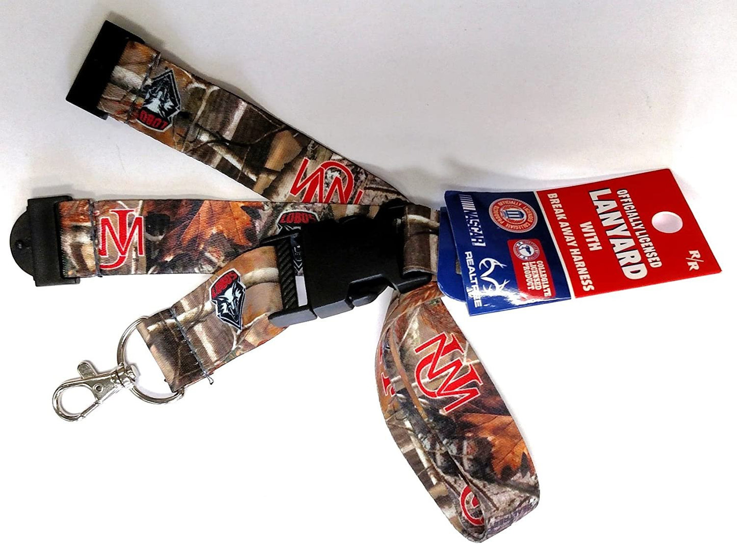 University of New Mexico Lobos Camo Lanyard Keychain Double Sided Breakaway Safety Design Adult 18 Inch