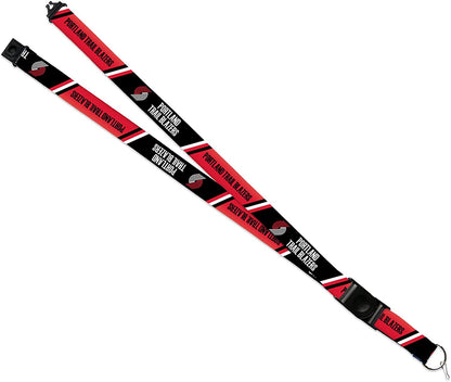 Portland Trail Blazers Premium Lanyard Keychain 18 Inch Button Clip Safety Breakaway