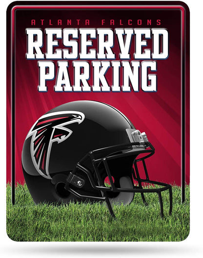 Atlanta Falcons Metal Wall Parking Sign, 8.5x11 Inch, Primary Design, Great for Man Cave, Bed Room, Office, Home Decor