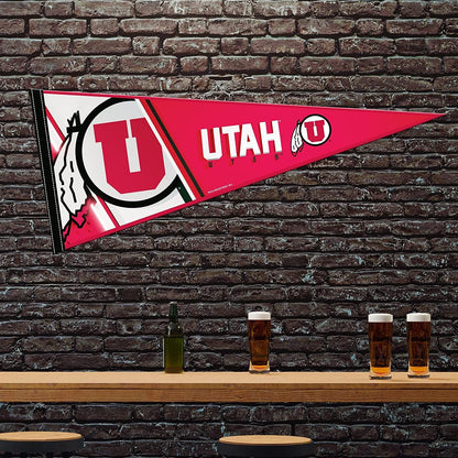 University of Utah Utes Soft Felt Pennant, Primary Design, 12x30 Inch, Easy To Hang