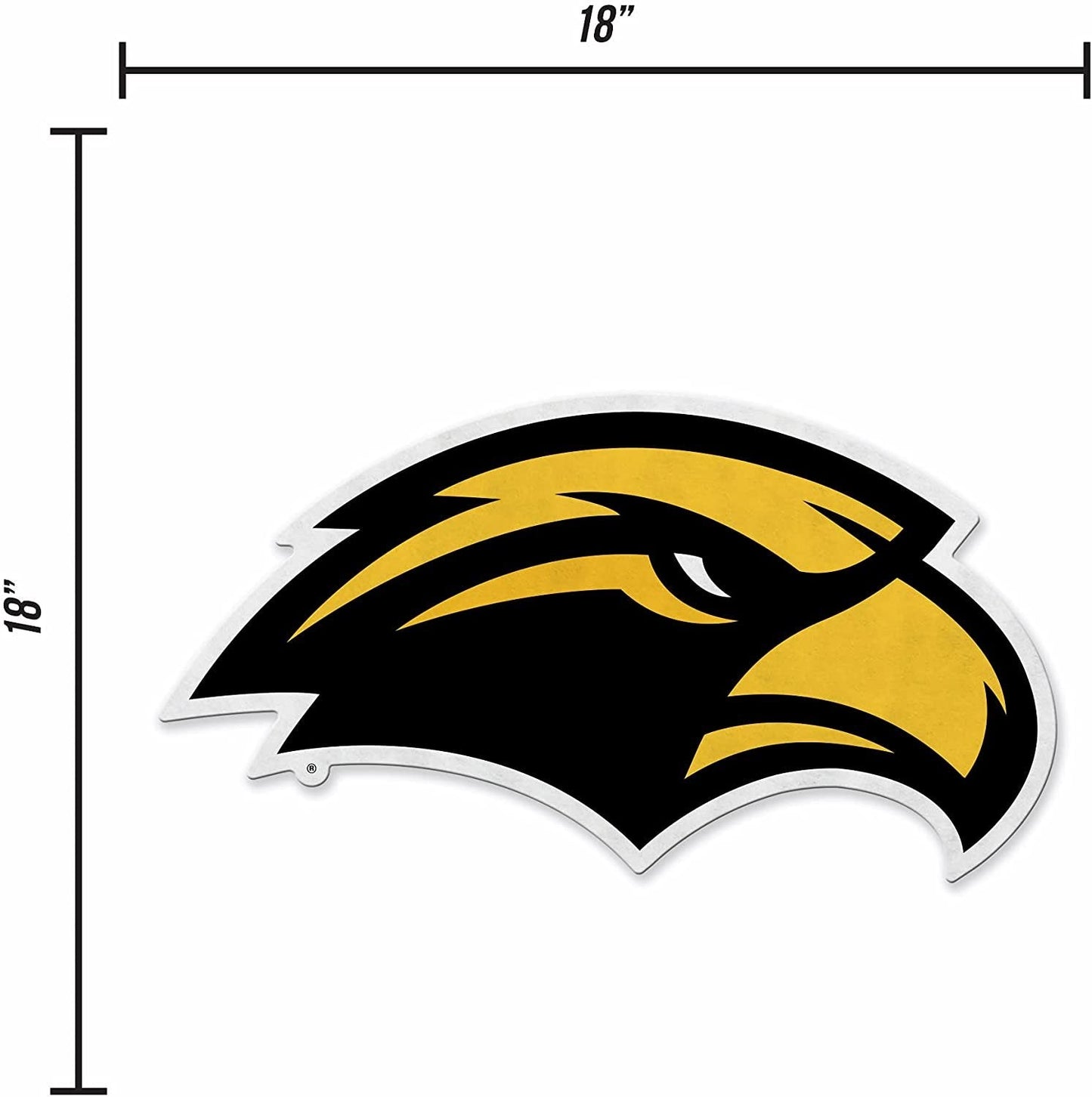 Southern Mississippi Golden Eagles Primary Logo Shape Cut Pennant, 18 Inch