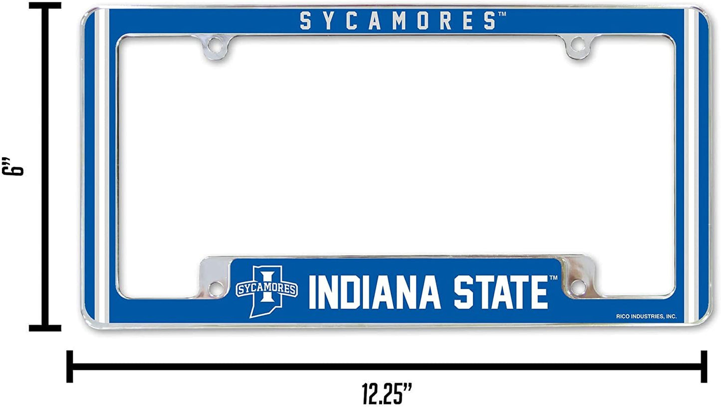 Indiana State University Sycamores Metal License Plate Frame Chrome Tag Cover 12x6 Inch Alternate Design
