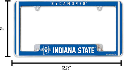 Indiana State University Sycamores Metal License Plate Frame Chrome Tag Cover 12x6 Inch Alternate Design