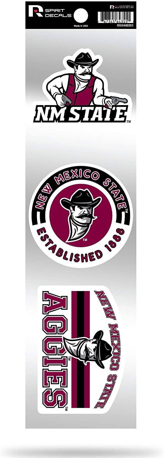New Mexico State Aggies Triple Retro Throwback Spirit Decals Flat Vinyl Auto Home Sticker Sheet University of