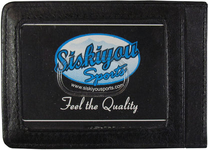 New York Rangers Black Leather Wallet, Front Pocket Magnetic Money Clip, Printed Logo