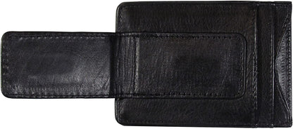 Kansas State University Wildcats Black Leather Wallet, Front Pocket Magnetic Money Clip, Printed Logo