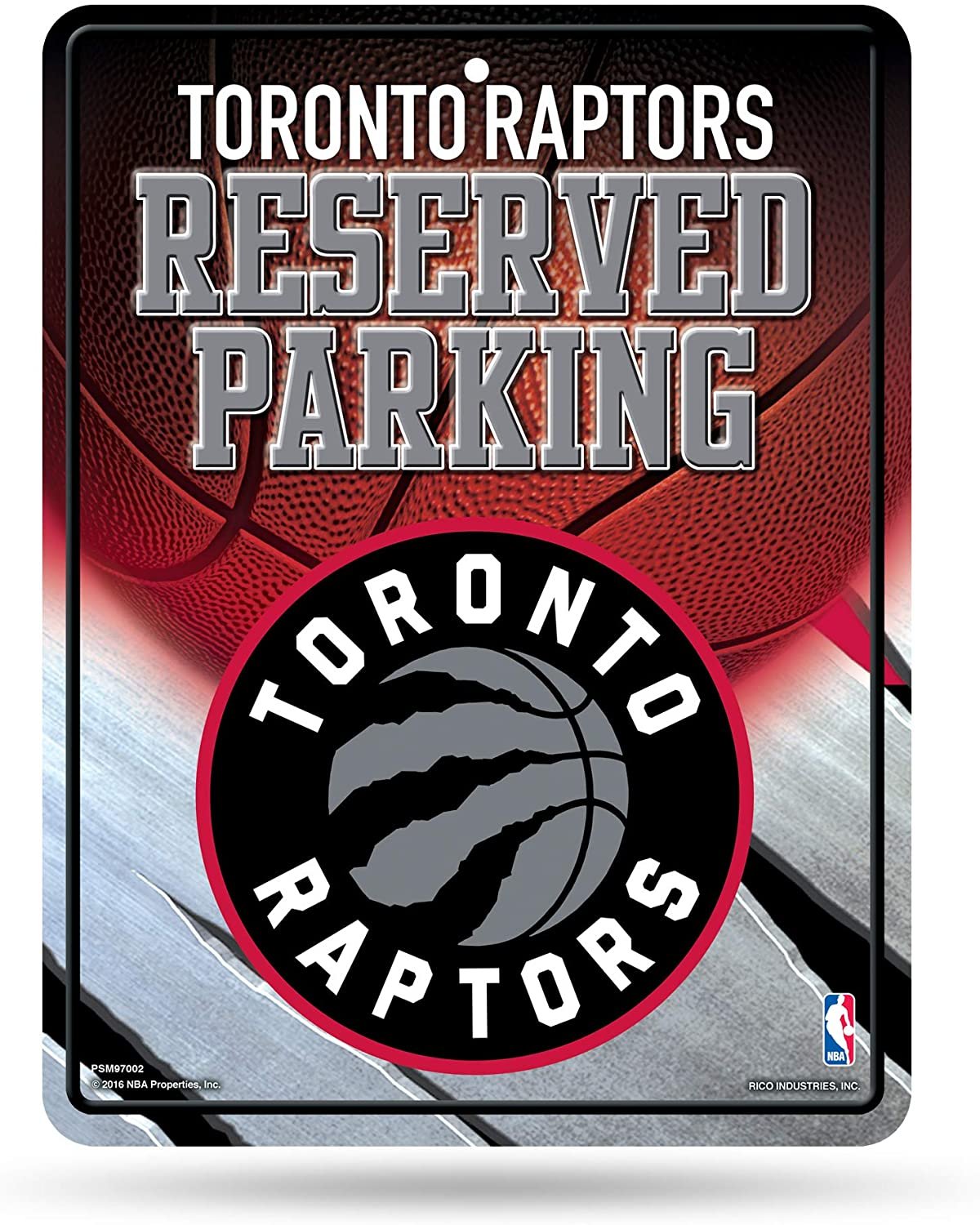 Toronto Raptors Premium Metal Wall Parking Sign, 8.5x11 Inch, Primary Design, Great for Man Cave, Bed Room, Office, Home Decor