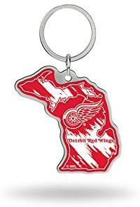 Detroit Red Wings State Shape Keychain