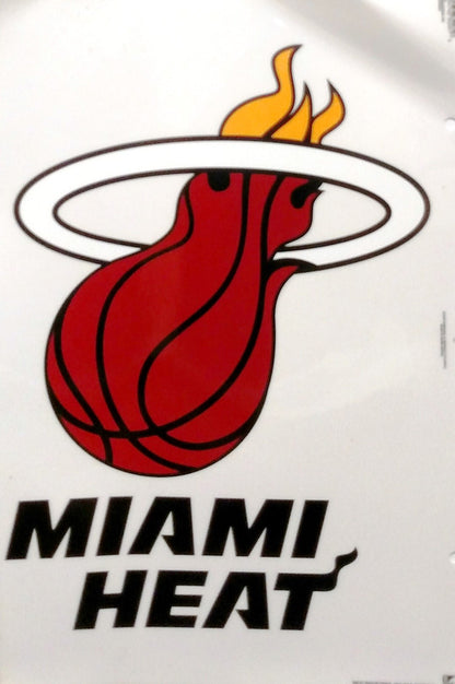 Miami Heat Jumbo Static Cling Decal Sticker, 15x10.5 Inch, Home or Auto Use, Reusuable Peel and Stick Application to any Flat Clean Surface, Officially Licensed