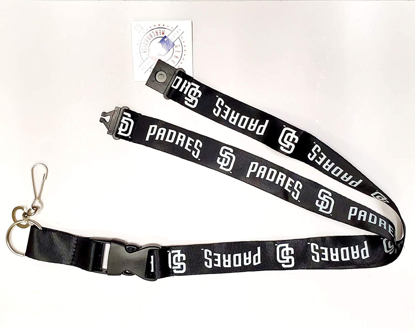 San Diego Padres Blackout Lanyard Keychain Double Sided Breakaway Safety Design Adult 18 Inch