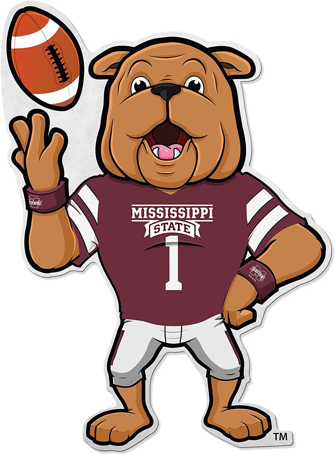 Mississippi State Bulldogs Shape Cut Mascot Pennant, 18 Inch - Home, Living Room, Bedroom, Mancave Decor - Soft Felt Material - Made
