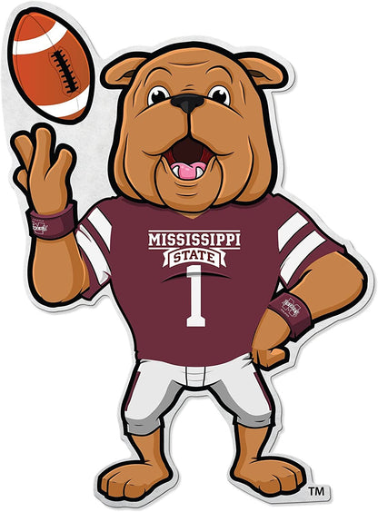 Mississippi State Bulldogs Shape Cut Mascot Pennant, 18 Inch - Home, Living Room, Bedroom, Mancave Decor - Soft Felt Material - Made