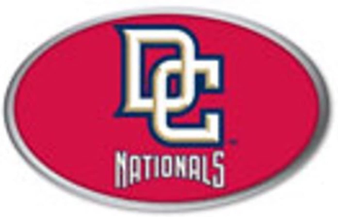 Washington Nationals Premium Aluminum Metal Color Chrome Auto Emblem Raised Oval Badge Decal Baseball