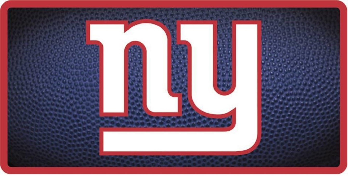 New York Giants Premium Laser Cut Tag License Plate, Team Ball Design, Acrylic Inlaid, 12x6 Inch