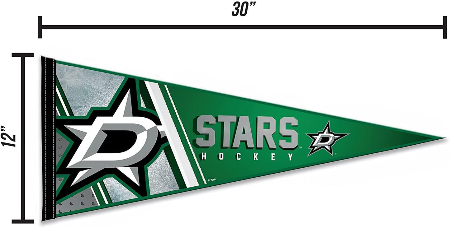 Dallas Stars Soft Felt Pennant, Primary Design, 12x30 Inch, Easy To Hang