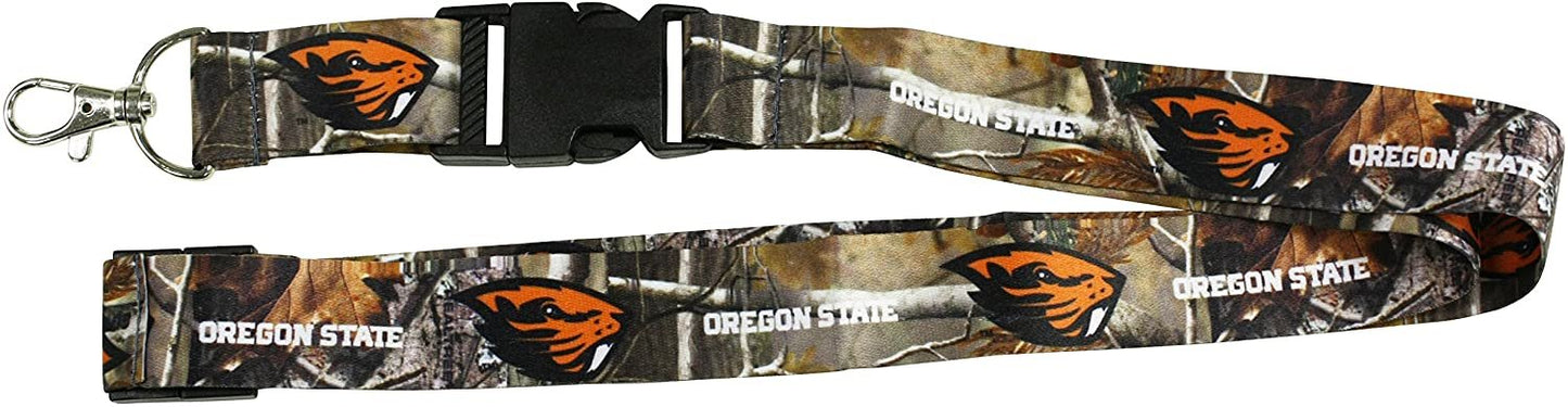 Oregon State University Beavers Camo Lanyard Keychain Double Sided Breakaway Safety Design Adult 18 Inch