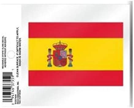 Spain National Soccer Team World Cup 3 Inch Static Cling, Full Clear Adhesive Backing, Easy Peel and Stick Application, Removable and Reusable, Made in the USA
