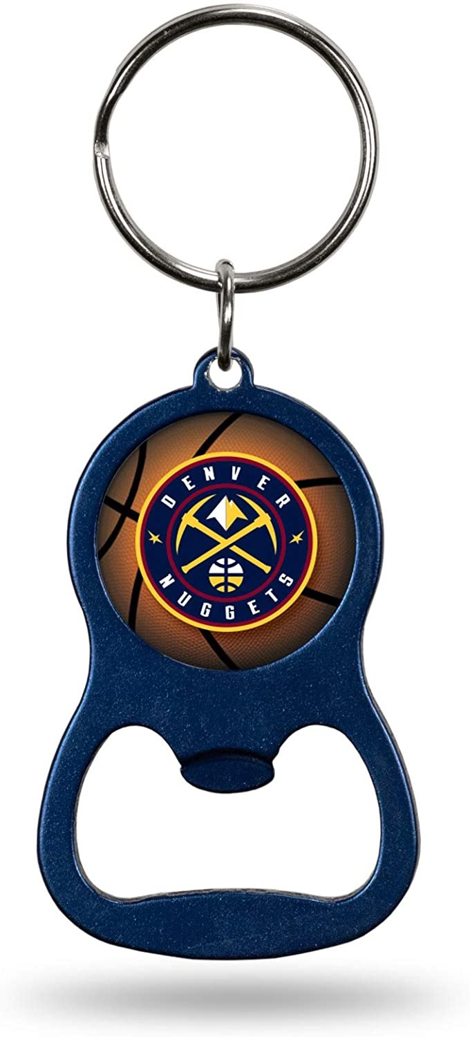 Denver Nuggets Metal Bottle Opener Colored Keychain, Navy, 1.25 x 3.75 Inch