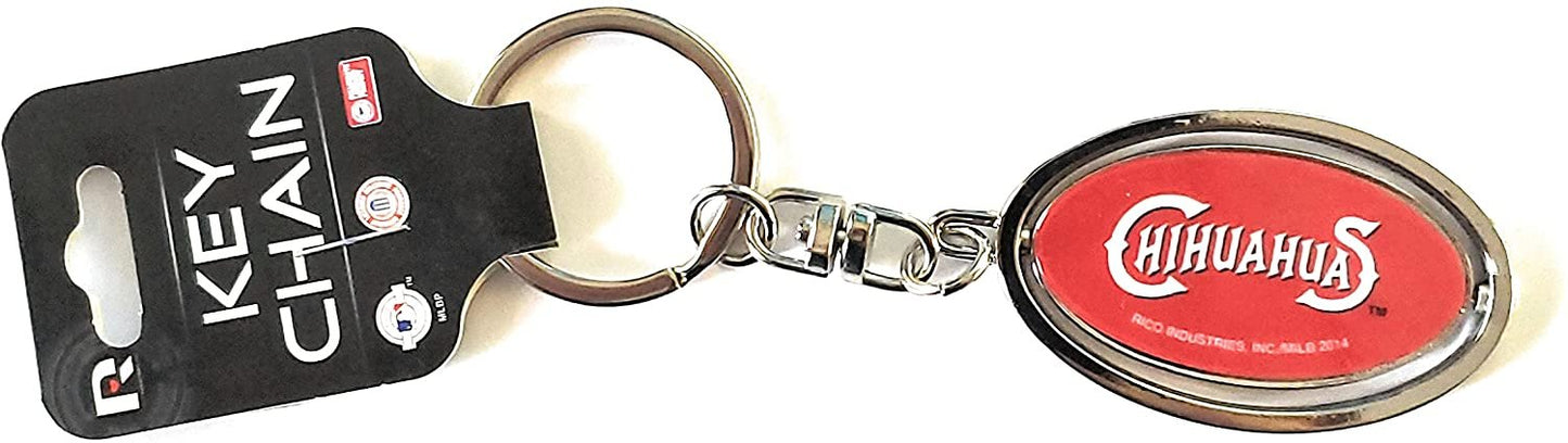 El Paso Chihuahuas Premium Metal Keychain, 2-Sided Spinner, Oval Fob