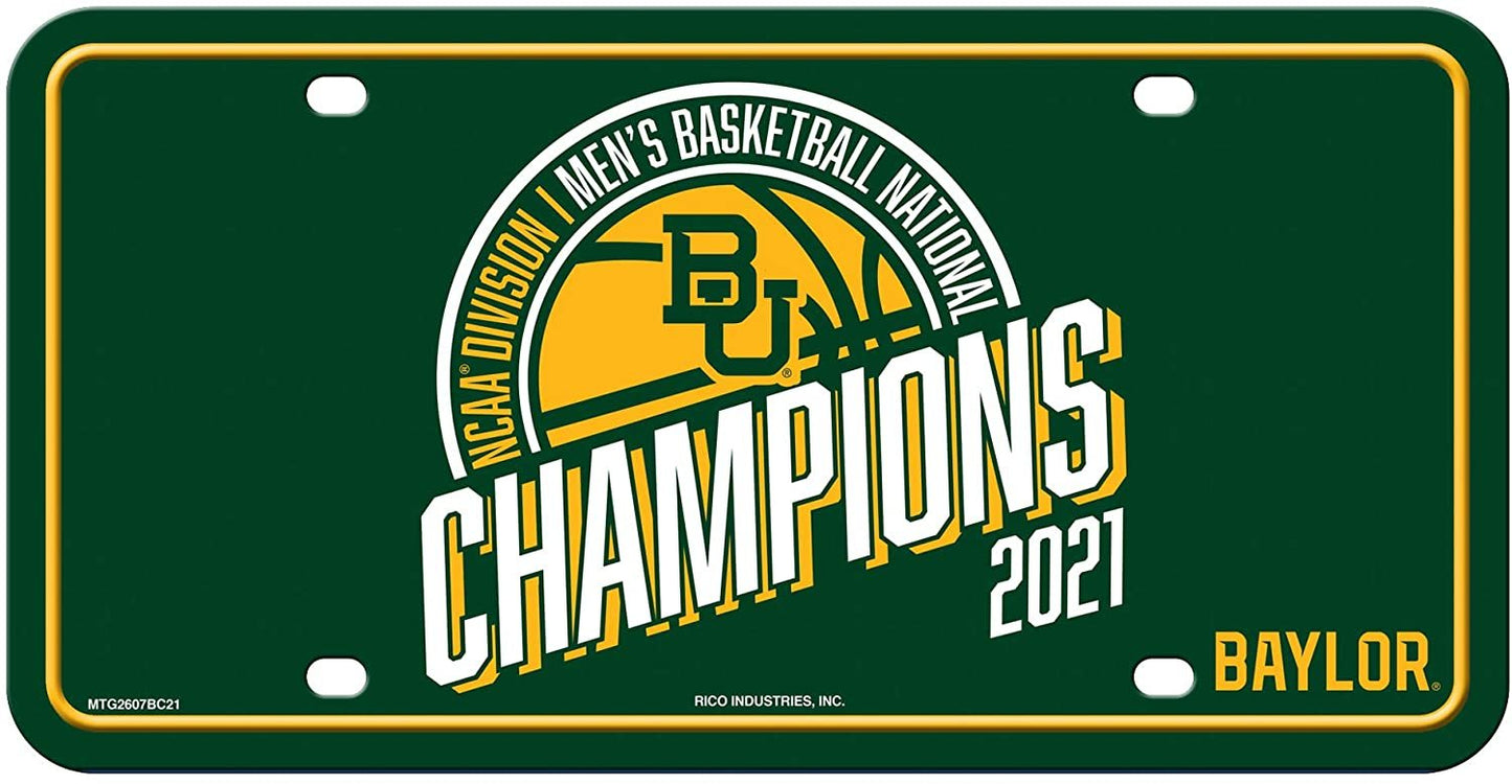 Baylor University Bears Metal Auto Tag License Plate, 2021 Champions, 6x12 Inch