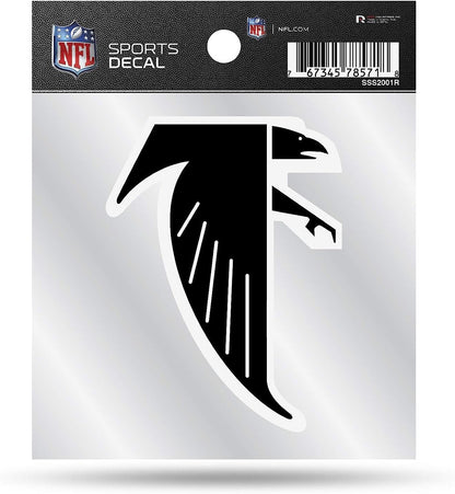 Atlanta Falcons 4x4 Inch Die Cut Decal Sticker, Retro Logo, Clear Backing