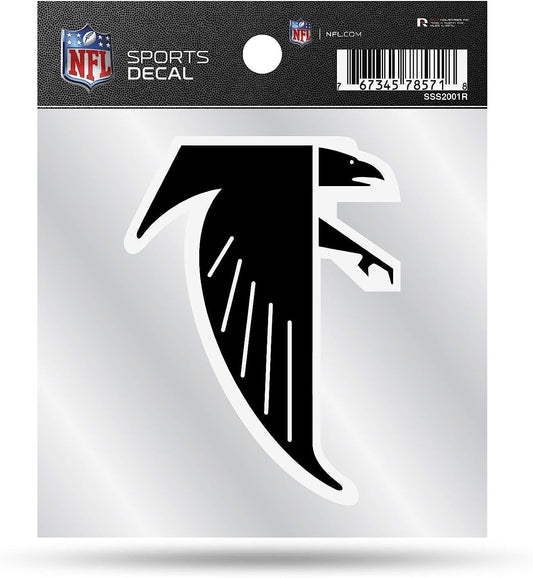 Atlanta Falcons 4x4 Inch Die Cut Decal Sticker, Retro Logo, Clear Backing