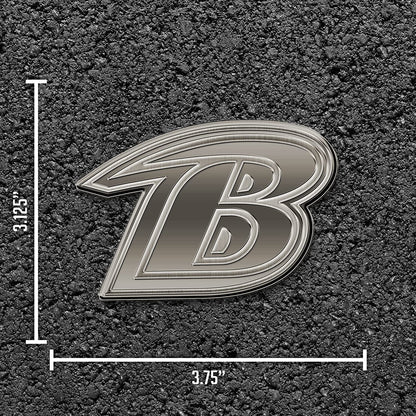 Baltimore Ravens Solid Metal Auto Emblem Antique Nickel Design