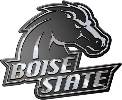 Boise State University Broncos Premium Solid Metal Raised Auto Emblem Shape Cut Adhesive Backing