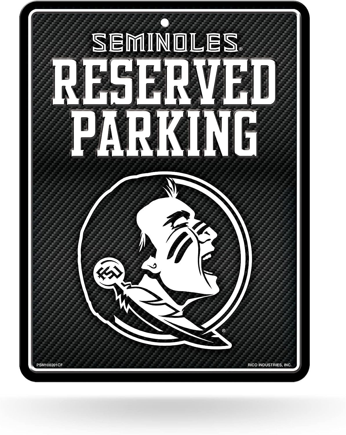 Florida State University Seminoles FSU Metal Parking Sign, Carbon Fiber Design 8.5x11 Inch