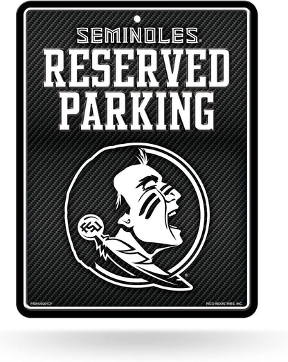 Florida State University Seminoles FSU Metal Parking Sign, Carbon Fiber Design 8.5x11 Inch