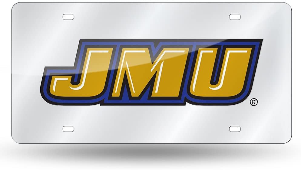James Madison University Dukes Premium Laser Tag License Plate, Mirrored Acrylic Inlaid, 6x12 Inch