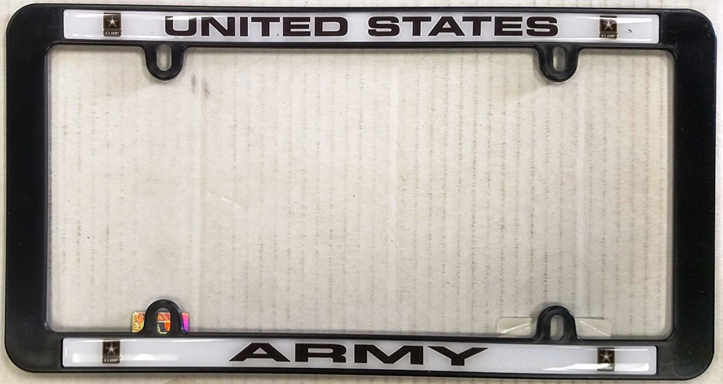 Army Black Plastic License Plate Frame Tag Cover United States Military